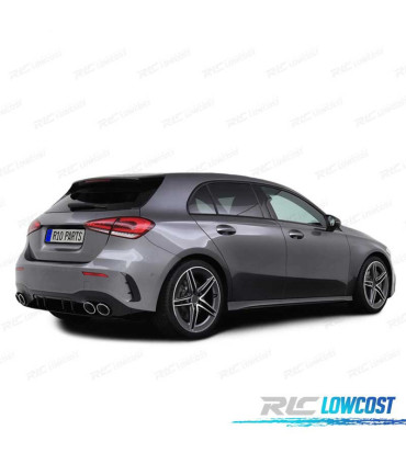 DIFFUSEUR MERCEDES CLASSE A W177 18- LOOK AMG A45 NOIR BRILLANT + EMBOUT D'ÉCHAPPEMENT