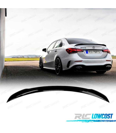 AILERON BECQUET LAME COFFRE MERCEDES CLASSE A V177 19- LOOK AMG 35 NOIR BRILLANT