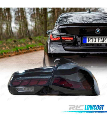 FEUX ARRIÈRE BMW F30 13-18 LIGHT BAR OLED FULL LED ROUGE FUMÉ