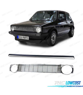 CALANDRE VOLKSWAGEN VW GOLF 1 CABRIO CADDY 74-92 CHROMÉ + MOULURES NOIR