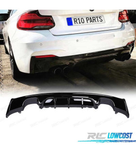 DIFFUSEUR BMW F22 F23 LOOK M PERFORMANCE NOIR BRILLANT DOUBLE SORTIE