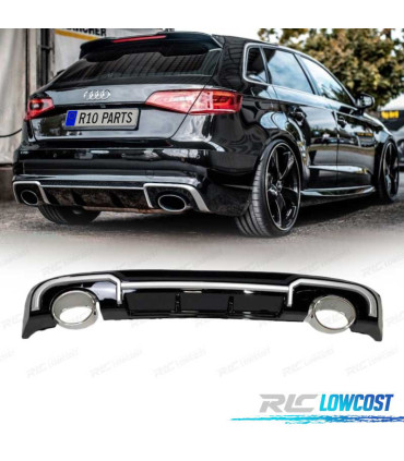 DIFFUSEUR AUDI A3 SPORTBACK 16- LOOK RS3 + EMBOUTS D´ÉCHAPPEMENT