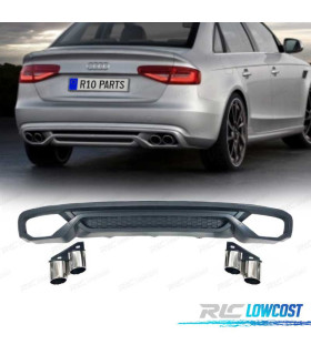 DIFFUSEUR ARRIÈRE AUDI A4 B8 SEDAN AVANT 13-15 + EMBOUTS D´ÉCHAPPEMENT