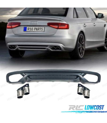 DIFFUSEUR ARRIÈRE AUDI A4 B8 SEDAN AVANT 13-15 + EMBOUTS D´ÉCHAPPEMENT
