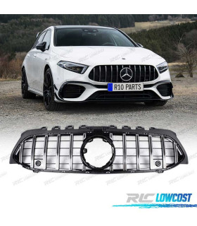 CALANDRE MERCEDES CLASSE A W117 V177 18-22 LOOK AMG GT NOIR CHROMÉ