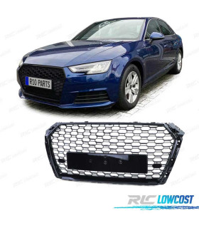 CALANDRE AUDI A4 B9 15-19 LOOK RS4 NOIR BRILLANT PDC