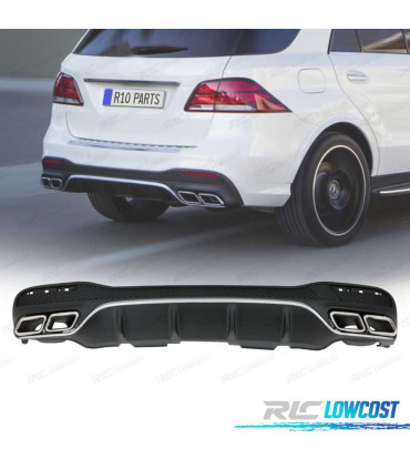 DIFFUSEUR ARRIÈRE MERCEDES GLE W166 15-19 LOOK AMG GLE63 + EMBOUTS D´ÉCHAPPEMENT