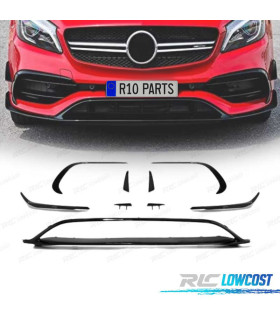 SPOILER LAME DE PARE-CHOCS AVANT MERCEDES W176 LOOK AMG A45 16-18 NOIR BRILLANT