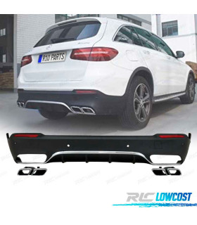 DIFFUSEUR MERCEDES GLC X253 15-18 LOOK AMG GLC63 + EMBOUTS D´ÉCHAPPEMENT