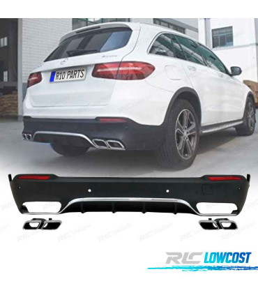 DIFFUSEUR MERCEDES GLC X253 SUV 15-18 LOOK AMG GLC63 + EMBOUTS D´ÉCHAPPEMENT