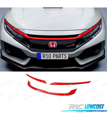 MOULURES HONDA CIVIC 16-20 LOOK TYPE R ROUGE