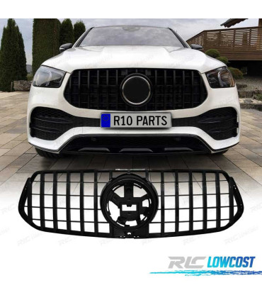 CALANDRE MERCEDES GLE W167 C167 COUPE 19- LOOK GT CAMÉRA NOIR BRILLANT