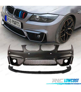 PARE CHOCS AVANT BMW E90 E91 08-12 LOOK M4 PDC GRILLES ANTIBROUILLARD + SPOILER LIP