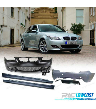 KIT CARROSSERIE BMW E60 03-07 LOOK M5 PDC SRA DOUBLE SORTIE + ANTIBROUILLARD
