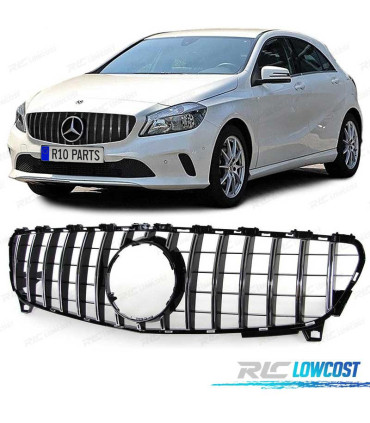CALANDRE MERCEDES CLASSE A W176 LOOK AMG GT 16-18 NOIR CHROMÉ