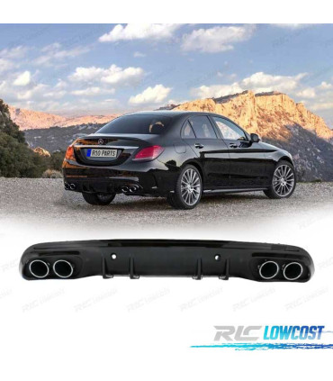 DIFFUSEUR MERCEDES CLASSE C W205 BERLINE14-20 AMG PDC + EMBOUTS D'ÉCHAPPEMENT CHROMÉ