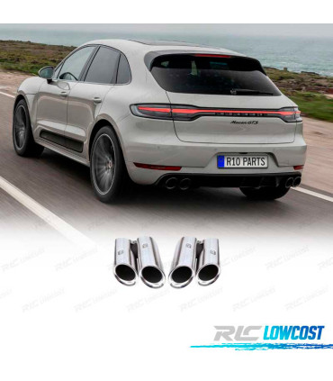 EMBOUTS D'ÉCHAPPEMENTS PORSCHE MACAN 18- LOOK GTS CHROMÉ