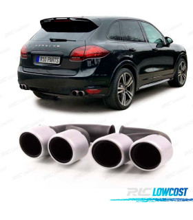 EMBOUT D'ÉCHAPPEMENT PORSCHE CAYENNE V8 GTS TURBO S 10-14 ARGENTÉ MAT