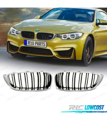 CALANDRES BMW F32 F33 F36 M4 LOOK NOIR CHROMÉ