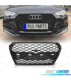 CALANDRE AUDI A4 B9 15-19 LOOK RS4 NOIR BRILLANT
