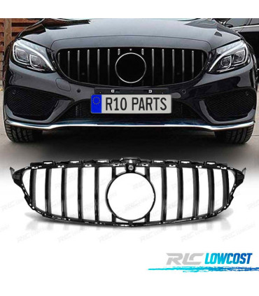 CALANDRE MERCEDES CLASSE C W205 18-21 LOOK GTR NOIR BRILLANT