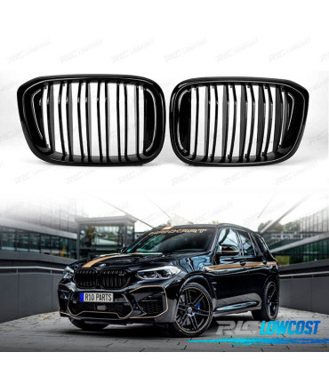 DOUBLE CALANDRE BMW X3 G01 G08 X4 G02 NOIR BRILLANT LOOK M PERFORMANCE
