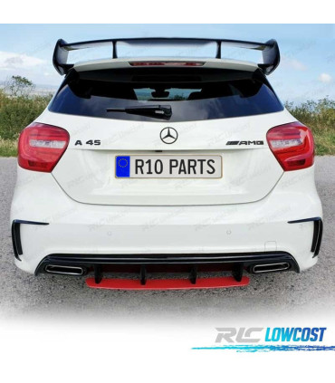DIFFUSEUR MERCEDES CLASSE A W176 LOOK AMG A45 NOIR BRILLANT ROUGE