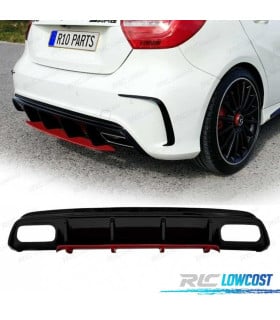 DIFFUSEUR MERCEDES CLASSE A W176 AMG 12-18 LOOK A45 AMG NOIR BRILLANT ROUGE