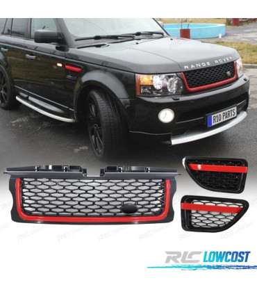 CALANDRES AVANT + LATÉRALES NOIR RED EDITION RANGE ROVER SPORT 06-09
