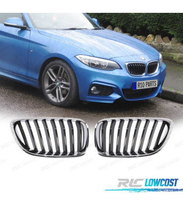 CALANDRE BMW F22 F23 LOOK M PERFORMANCE NOIR CHROMÉ