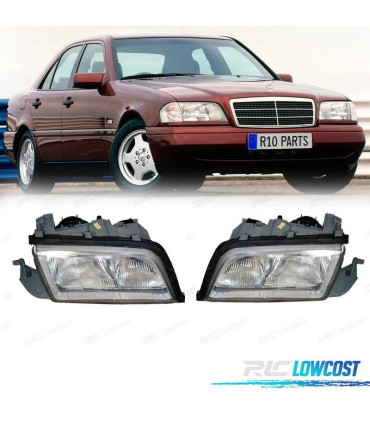 PHARE MERCEDES CLASSE C W202 93-00 FOND CHROMÉ