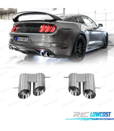 EMBOUTS D´ÉCHAPPEMENT FORD MUSTANG 15-23 LOOK GT500 SILVER