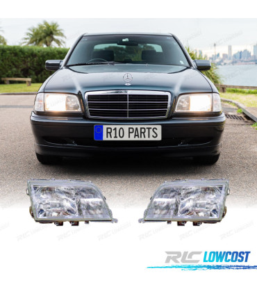 PHARES MERCEDES CLASSE C W202 93-96 FOND CHROMÉ