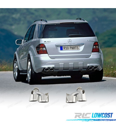 EMBOUTS D'ÉCHAPPEMENT MERCEDES ML W164 08-11 LOOK AMG CHROME