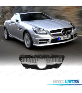 GRILLE MERCEDES SLK R172 11-14 LOOK AMG CHROMÉ NOIR