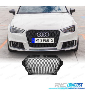 CALANDRE AUDI A3 8V 12-16 LOOK RS3 NOIR CHROMÉ PDC