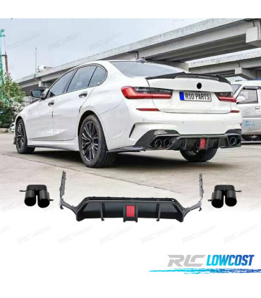DIFFUSEUR BMW G20 LCI 23-25 LOOK M NOIR BRILLANT AVEC FEU STOP + EMBOUTS D'ÉCHAPPEMENT
