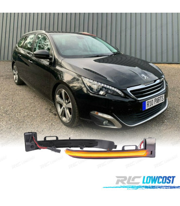 CLIGNOTANTS RÉTROVISEURS PEUGEOT 308 13-17 DYNAMIQUE LED FUMÉ