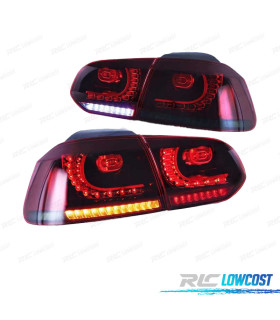 FEUX ARRIÈRE VOLKSWAGEN VW GOLF 6 FULL LED ROUGE FUMÉ