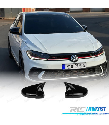 COQUES RÉTROVISEURS VOLKSWAGEN VW POLO 22- NOIR BRILLANT