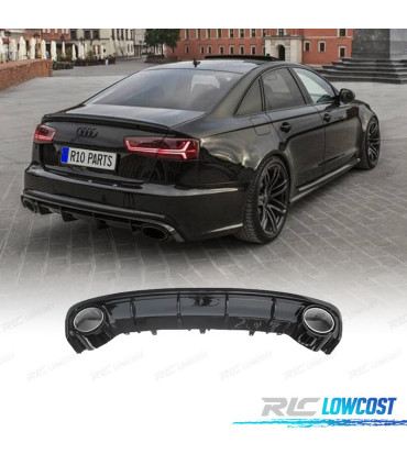 DIFFUSEUR AUDI A6 S LINE 15-18 LOOK RS6 NOIR BRILLANT