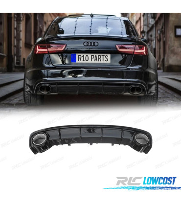 DIFFUSEUR AUDI A6 15-18 LOOK RS6 NOIR BRILLANT