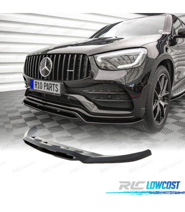 SPOILER LAME FRONTAL MERCEDES GLC X253 19-22 LOOK AMG NOIR BRILLANT