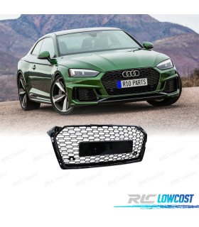 CALANDRE AUDI A5 16-20 PDC LOOK RS5 NOIR BRILLANT