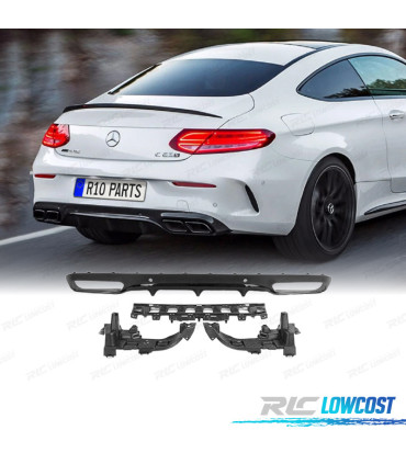 DIFFUSEUR MERCEDES CLASSE C C205 A205 AMG 14-18 LOOK C63 MOULURE NOIR BRILLANT