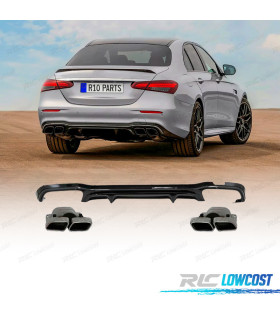 DIFFUSEUR ARRIÈRE MERCEDES W213 LOOK AMG E63 NOIR BRILLANT