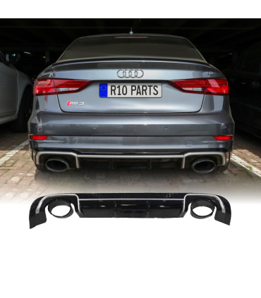 DIFFUSEUR AUDI A3 V8 SEDAN LOOK RS3 13-15 + EMBOUTS D´ÉCHAPPEMENT