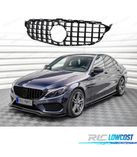 GRILLE MERCEDES CLASSE C W205 14-18 LOOK AMG GT NOIR BRILLANT