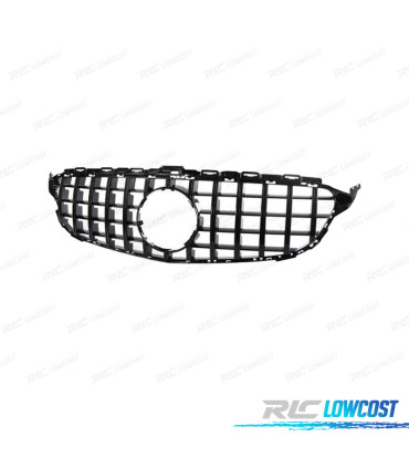 GRILLE MERCEDES CLASSE C W205 14-18 LOOK AMG GT NOIR BRILLANT
