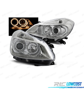 PHARES RENAULT CLIO 05-09 ANGEL EYES FOND CHROMÉ H1 H1